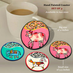 Hand Painted Animal Inspired Coasters Pack of 3