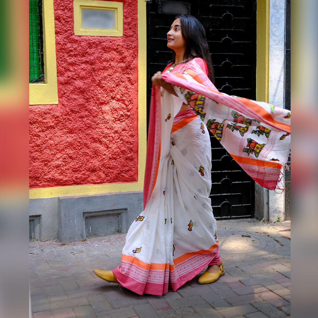 Kantha Embroidery Stitch 'Santipuri Saree'