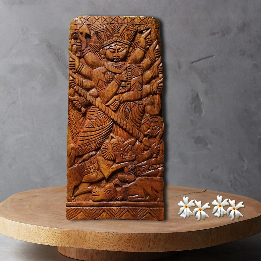 Wooden sculpture of Maa Durga | Wall Decor | Spritual | Sculpture | Home decor | Durga