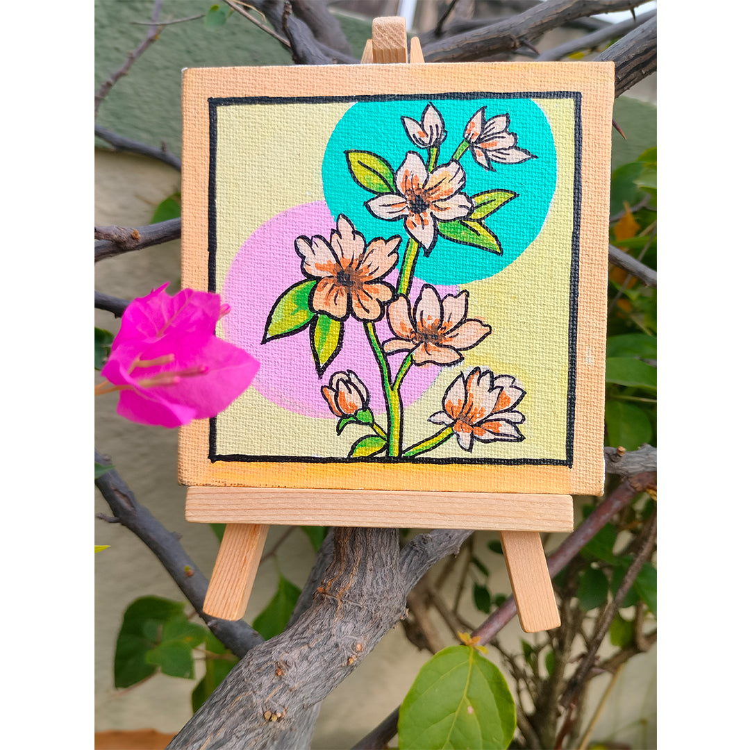 Craftooba Hand Painted Impasto Small Canvas Art | Small Canvas | Canvas | Canvas Painting | Paintings | Canvas Art | Floral |