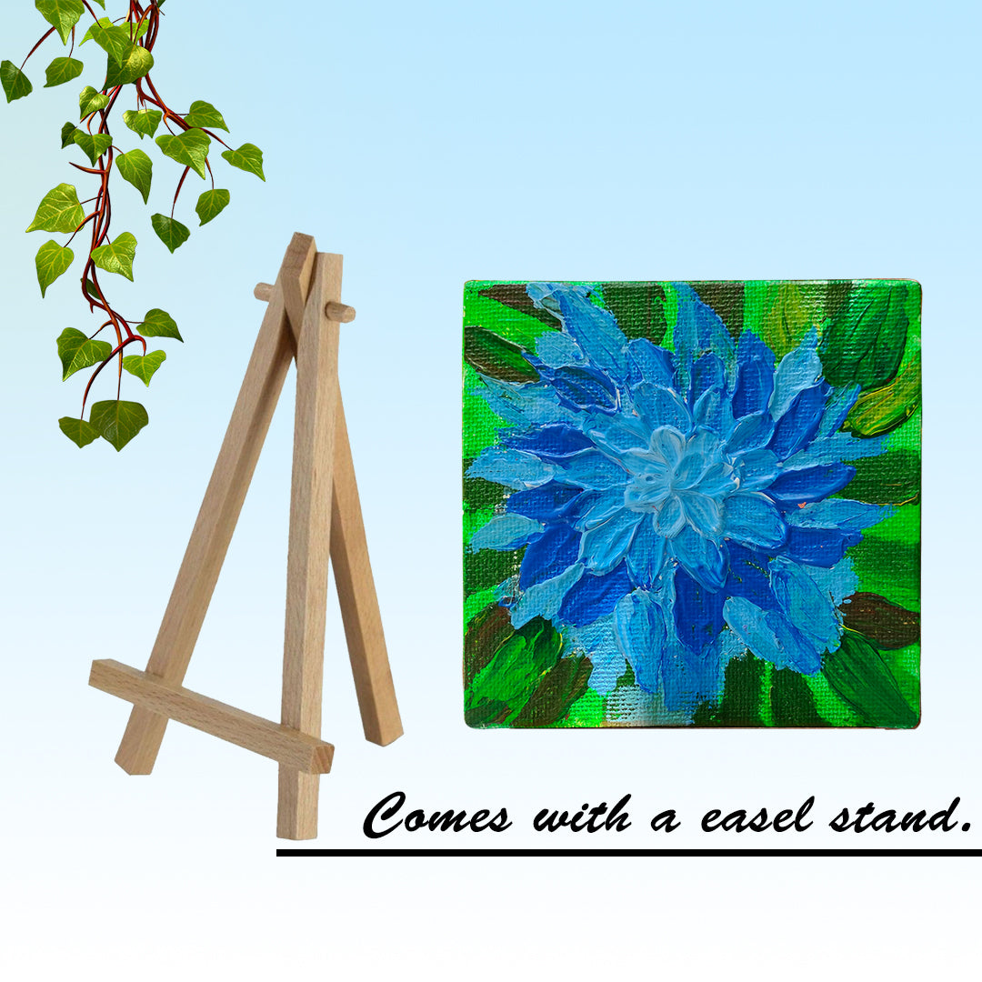 Original canvas painting | Small canvas (4 inches) with easel stand