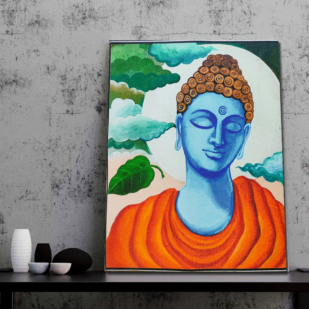 Craftooba Lord Buddha Inspired Printed Canvas | Canvas | Stretched Canvas Art Print