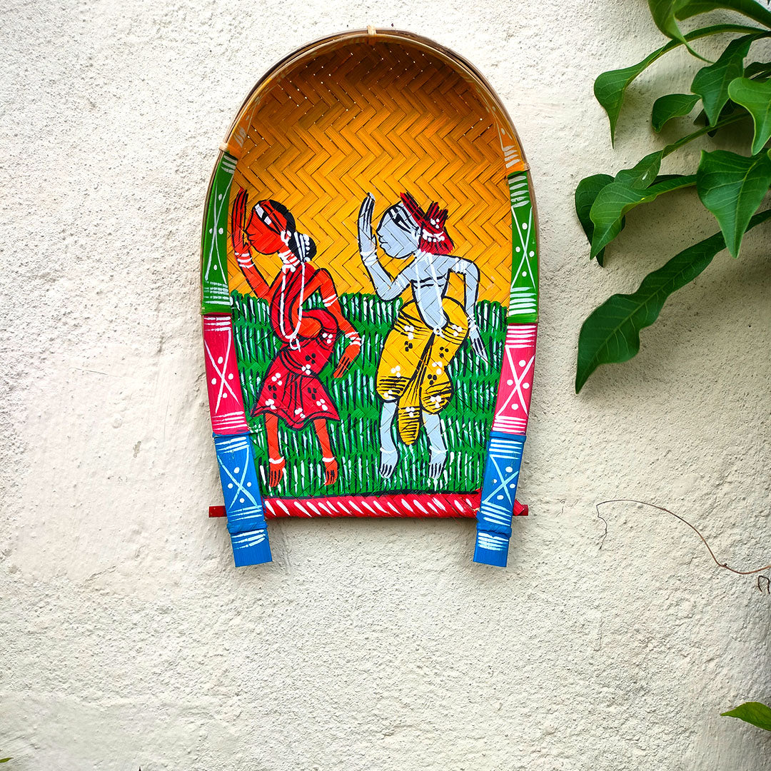 Craftooba's Hand-Painted Kulo Set: From Farm to Folklore Or Winnowing Clatter/Basket for Home Decor & Festival