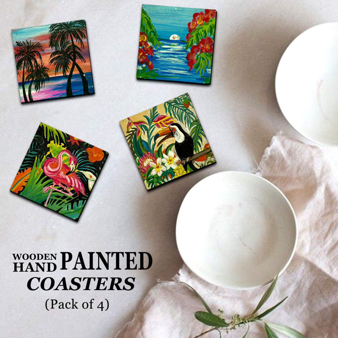 Hand Painted Coasters Pack of 4