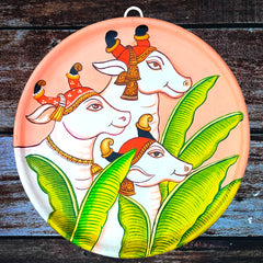 Wooden Hand painted and hand crafted decorative wall plate | wall hangings | wall decor | Home Decor, Office Decor |