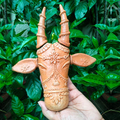 Terracotta Cow Head Wall Décor – Handcrafted Elegance for Your Home