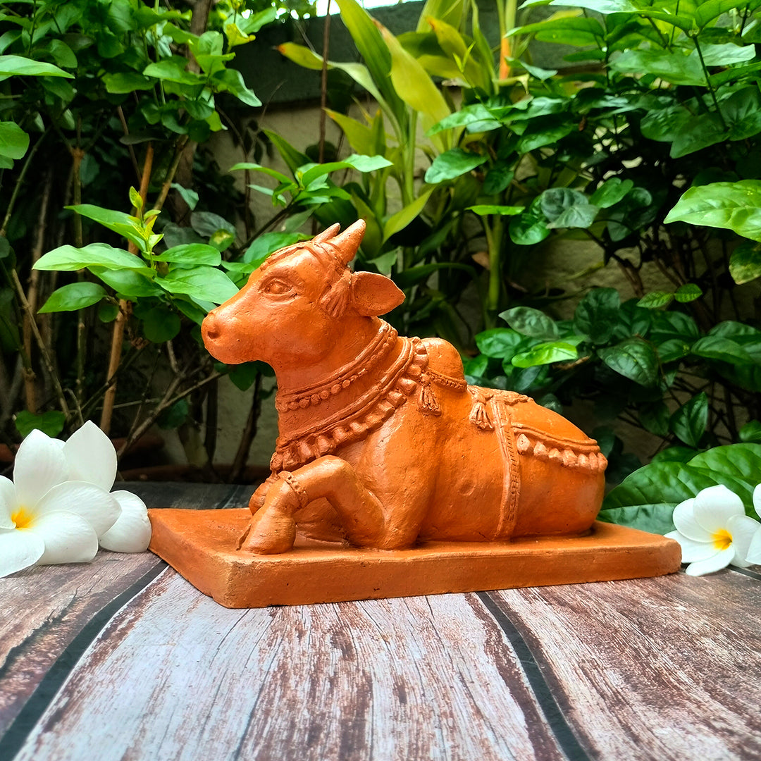 Terracotta Nandi – Handmade Sacred Cow Statue