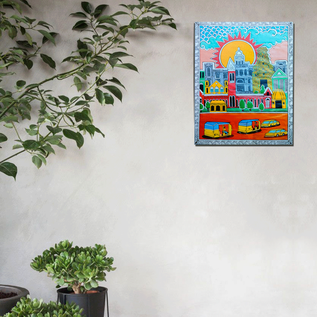 Craftooba cultural capital of India or city of Temples - Chennai Inspired Printed Canvas | Canvas | Stretched Canvas Art Print