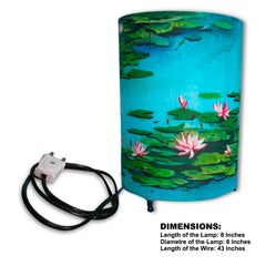 Craftooba Water lilies hand painted round lamp shade | Hand Painted Table Lamp Shade | For Bedroom | Home | Living Room | Bedside | Home Decor Items & Gift