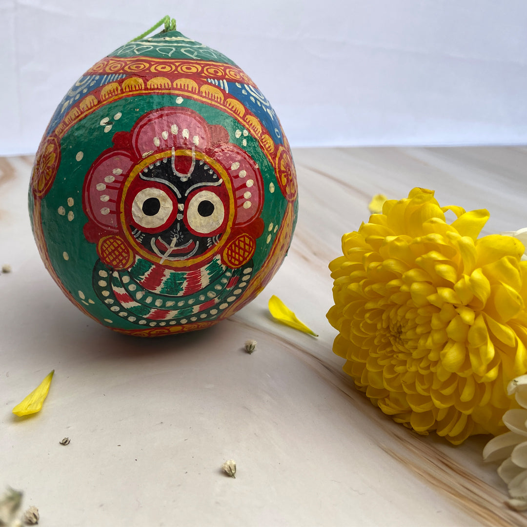 Craftooba traditional Coconut shell patachitra painting art | painting | pattachitra painting | coconutshell decor | spritual painting