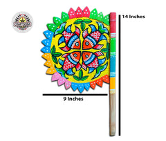 Cane handpainted hatpakha hand fan art – 8.5 inches | Cane handpainted hatpakha hand fan decor