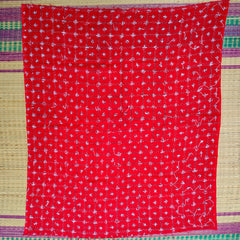 Red Kantha Hand Embroidered Blouse Material – Crafted by Women Artisans of Bengal | Blouse Piece | Blouse | Embroidered | Hand Embroidered Blouse Piece |