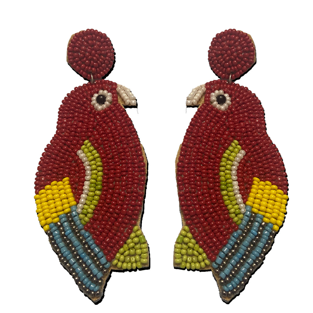 Craftooba Multicolored Bird Designed beaded earings | Length 10 cm, Breadth 4.5 cm | Earings | Jewellery | Beads Jewellery | Hand made ear rings