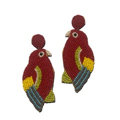 Craftooba Multicolored Bird Designed beaded earings | Length 10 cm, Breadth 4.5 cm | Earings | Jewellery | Beads Jewellery | Hand made ear rings