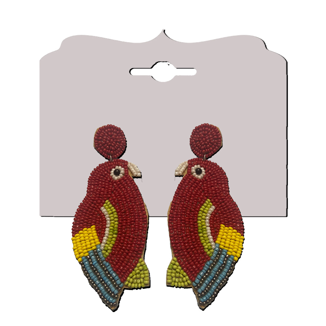 Craftooba Multicolored Bird Designed beaded earings | Length 10 cm, Breadth 4.5 cm | Earings | Jewellery | Beads Jewellery | Hand made ear rings