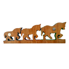 Wooden Hand Painted Horses Fridge Magnet