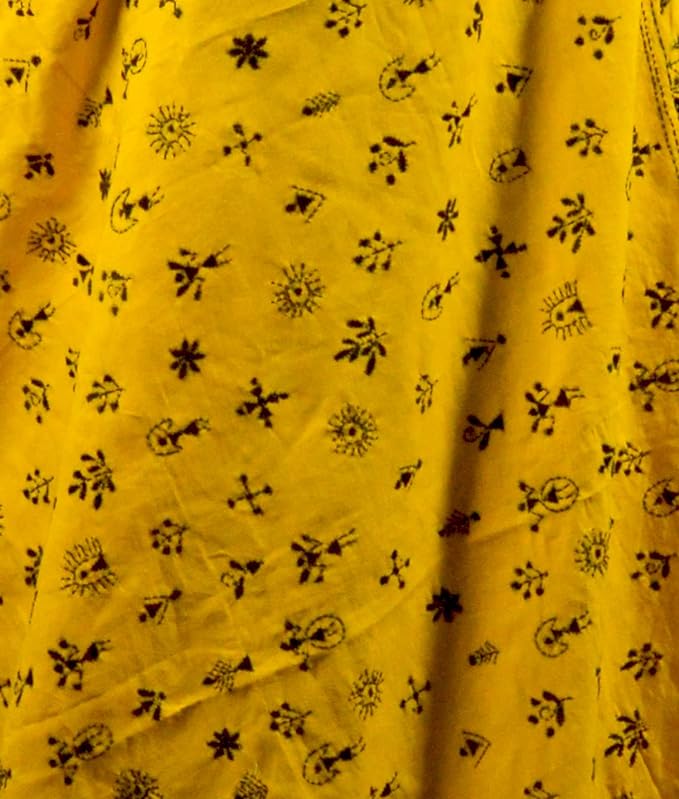 Craftooba Yellow Color Embroidered Dupatta With Motifs | Embroidered Dupatta | Katha Stich Dupatta |