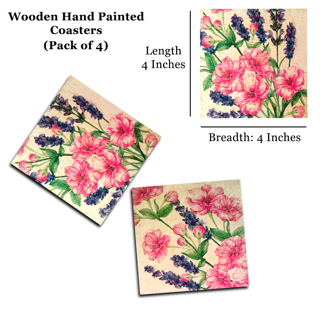 Wooden handpainted Coasters art Set Of 2 –  | Wooden handpainted coaster decor