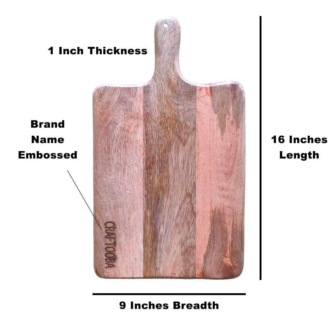 Hand Crafted Solid Wood Chopping Board | Premium Wooden Chopping Board – Crafted for Culinary Excellence | 16 Inches