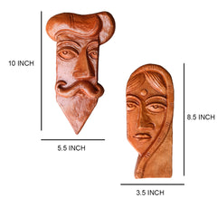 Terracotta Wall Masks – Traditional Man & Woman Combo
