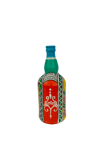 Hand Painted Glass Bottle Art for Home and Office Decor | Recycled Bottle Decor | Bottle Light| Bottle Vase | Glass Bottle Decor | Floral