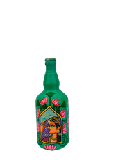 Hand Painted Glass Bottle Art for Home and Office Decor | Recycled Bottle Decor | Bottle Light| Bottle Vase | Glass Bottle Decor | Kingqueenbottle