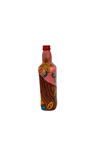 Hand Painted Glass Bottle Art for Home and Office Decor | Recycled Bottle Decor | Bottle Light| Bottle Vase | Glass Bottle Decor