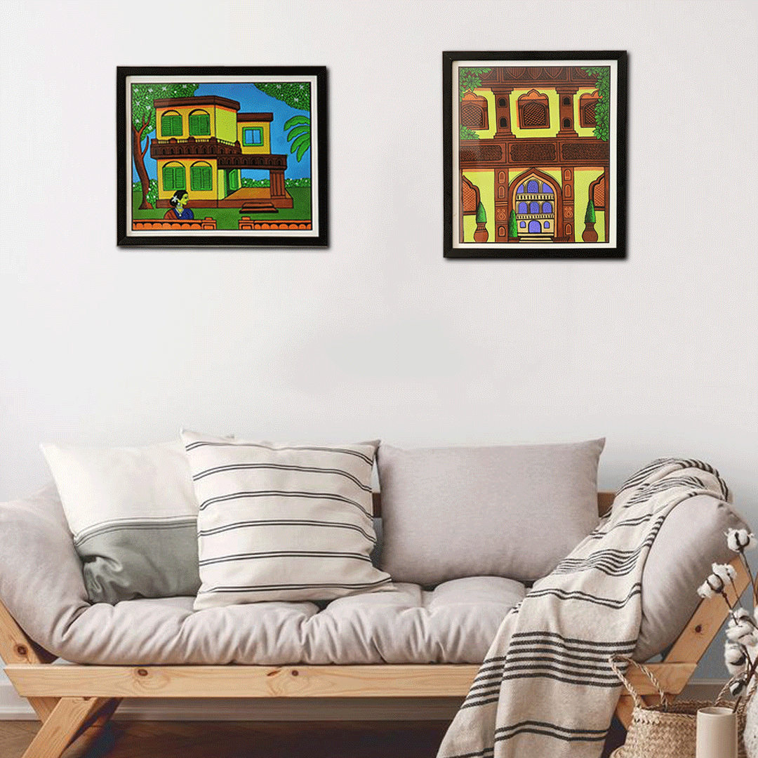 Craftooba Framed Artwork Combo Length- 35 cm, Breadth-31 cm, | Paintings | Framed Paintings | Art | Indian painting