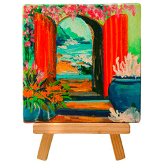 Original canvas painting | Small canvas (4 inches) with easel stand