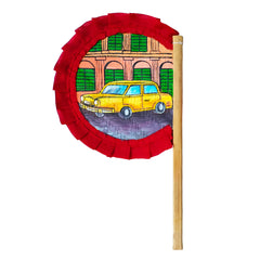 Craftooba Hand Painted Decorative Folk Art Bamboo Made Hand Fan (hatpakha) Taxi | Home Decor & Festival | Handmade & Handpainted Beautiful Traditional Hand Fan.