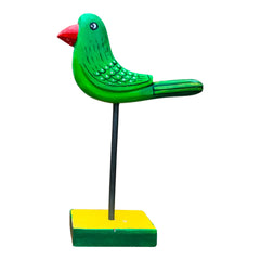 Craftooba handpainted wooden bird with stand showpiece Parrot  | wooden birds | showpiece | handpainted | table top | home decor |