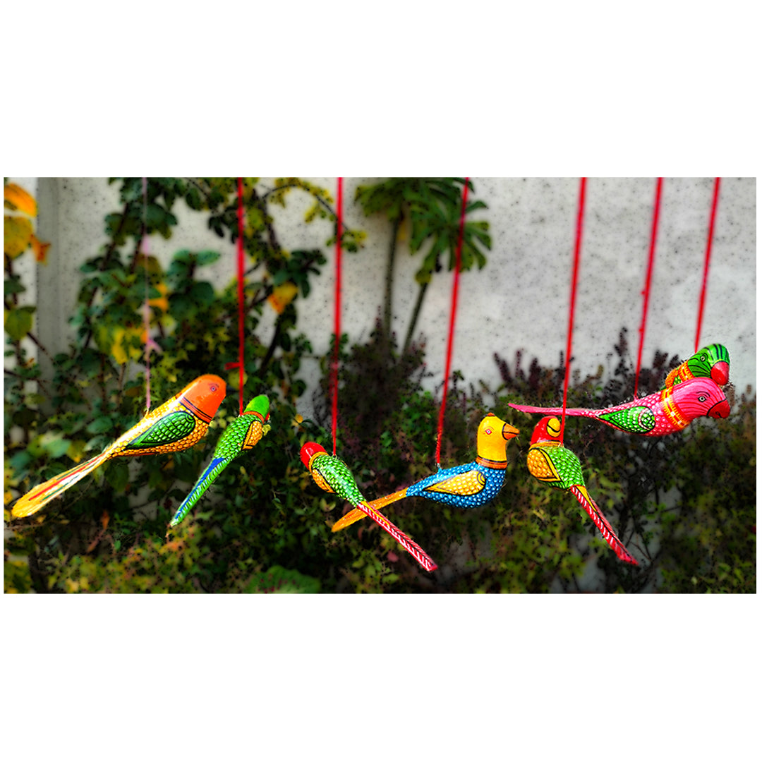 Paper mache hanging birds Craftooba set of 2 Large