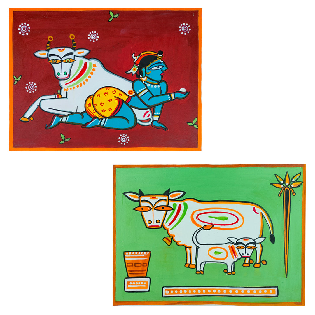 Craftooba Combo Of Unframed Original Paper Paintings | Paintings | Handpainting | Paper painting | Unframed | Original Painting |