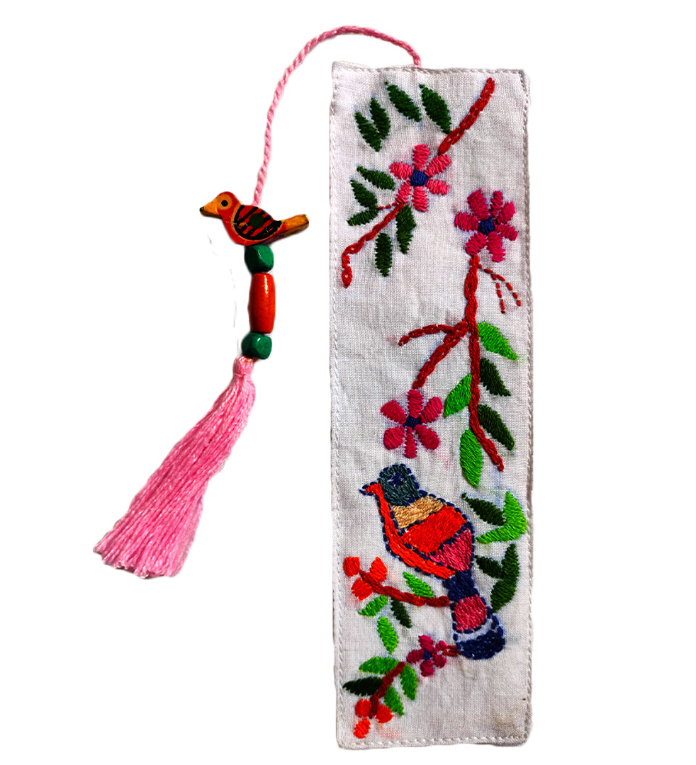 Craftooba Hand Embroidered Bird Bookmarks for Book Lovers | Gift for Readers (6 Inches x 2.2 Inches).