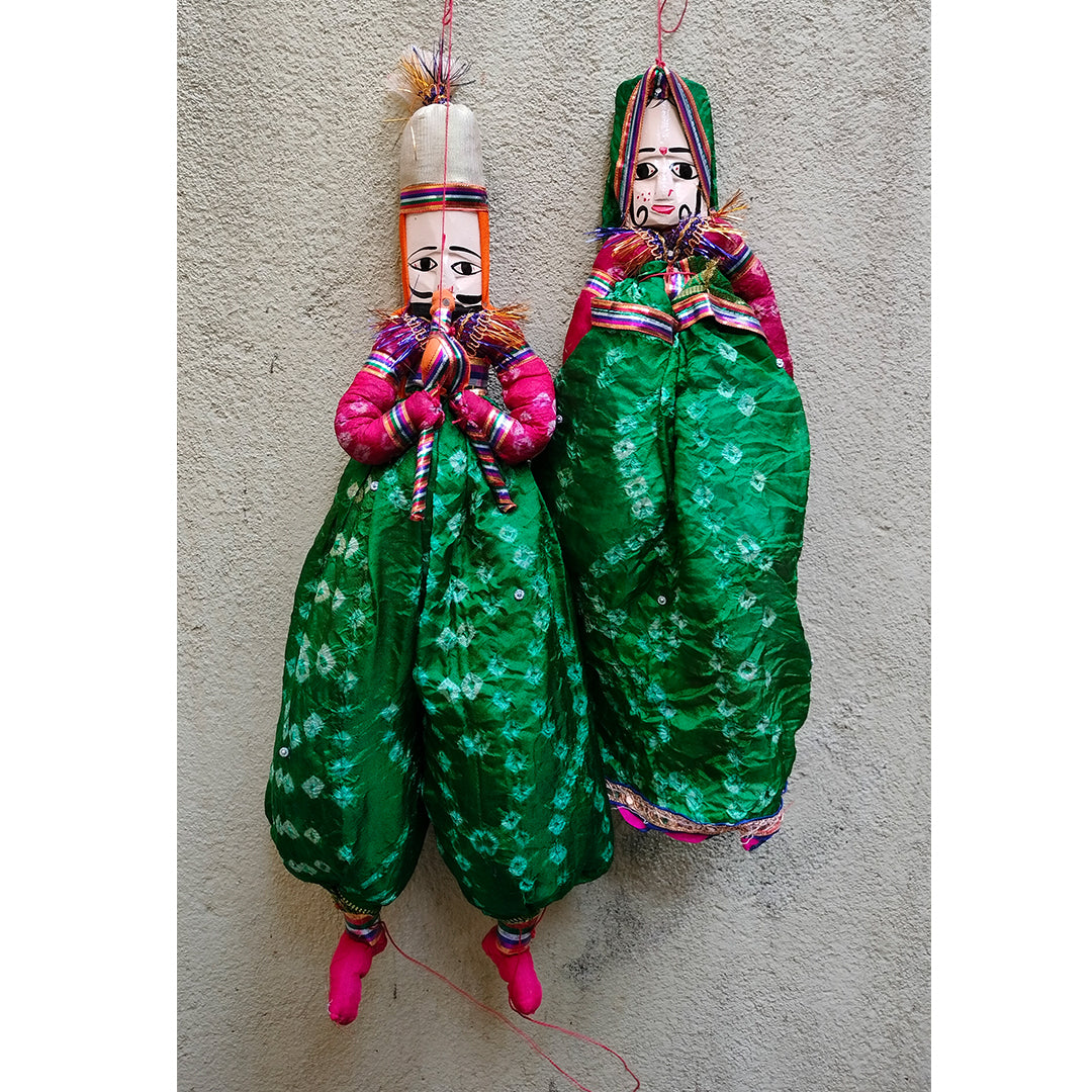 Craftooba Traditional Indian Puppets,Dolls, Vintage Rajasthani,Handmade Gypsy Dolls,String,Bohemian Home