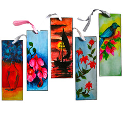 Set of 5 Laminated Art Bookmarks – Prints of Original Paintings