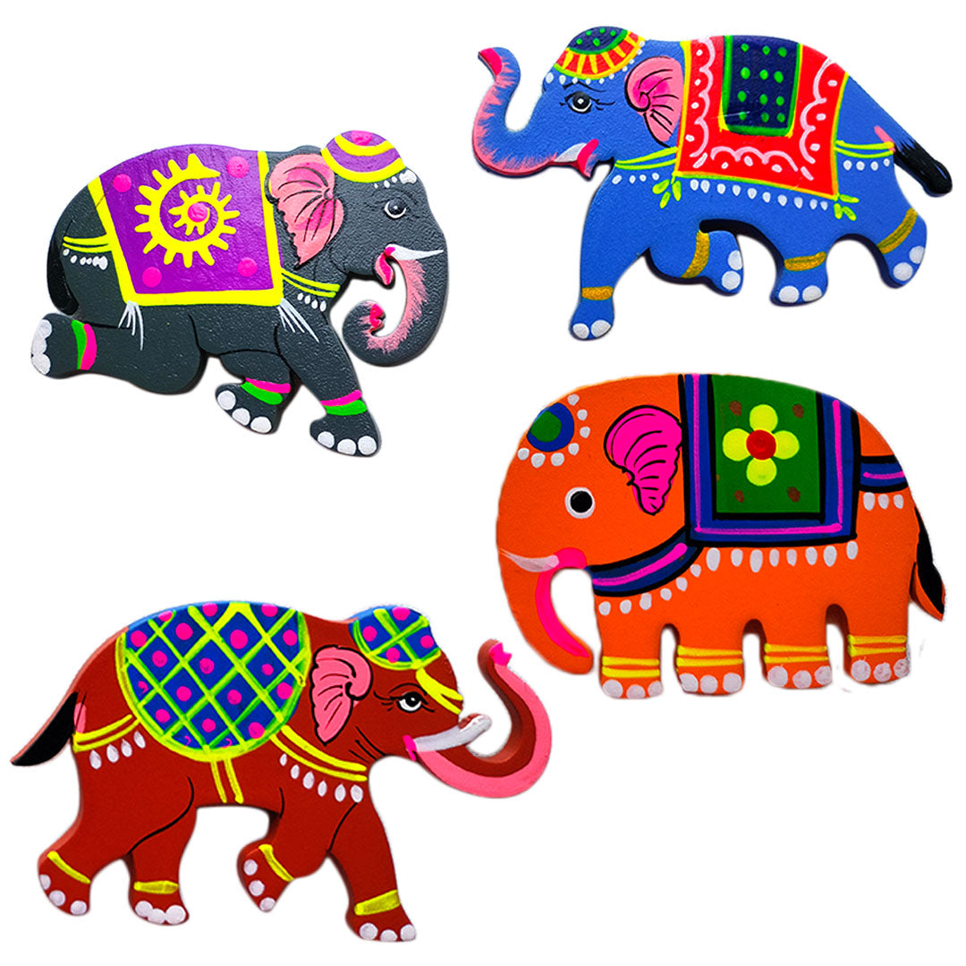 Colourful royal elephant fridge magent