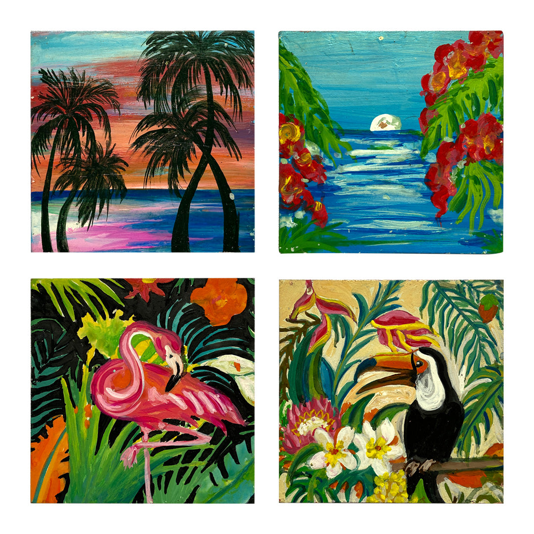 Hand Painted Coasters Pack of 4