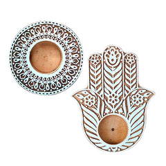 Exotic block printing, crafted T-Light holder set of 2 | T-light holder | Candle stand | Decor | Gift |