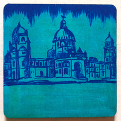 Kolkata Victoria Inspired Fridge Magnet Blue L- 3.5 Inches, W- 3.5 Inches | Fridge Magnet