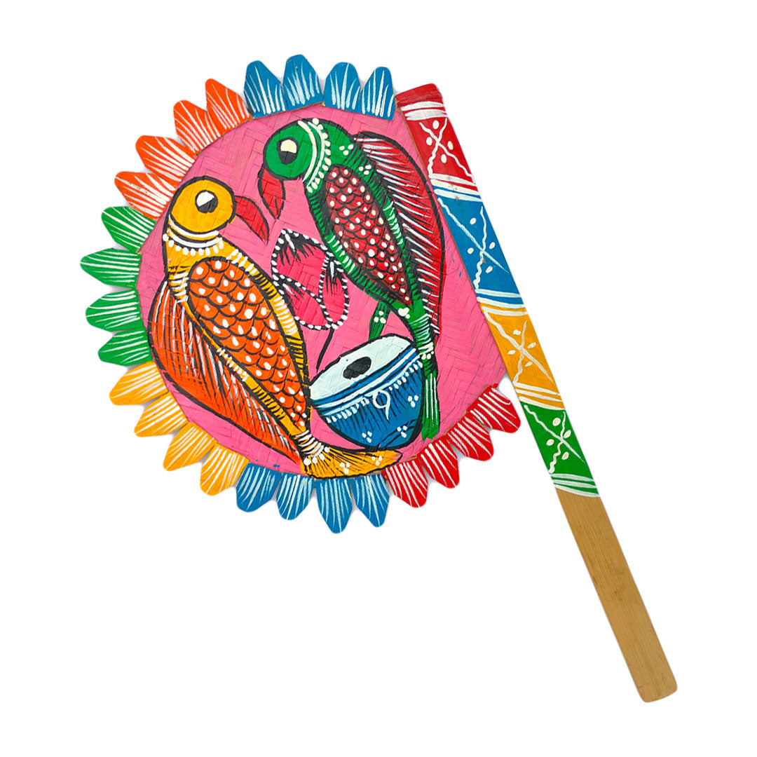 Craftooba Hand-Painted Bamboo Hand Fan: From a Whisper of Air to a Canvas of Art | Home Decor & Festival | Handmade & Handpainted Beautiful Traditional Hand Fan | Decor |