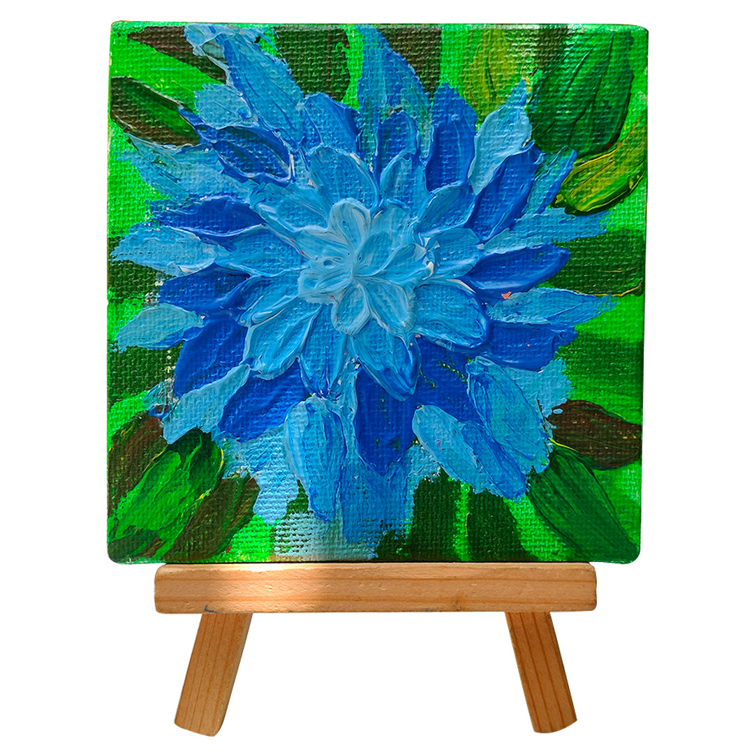 Original canvas painting | Small canvas (4 inches) with easel stand