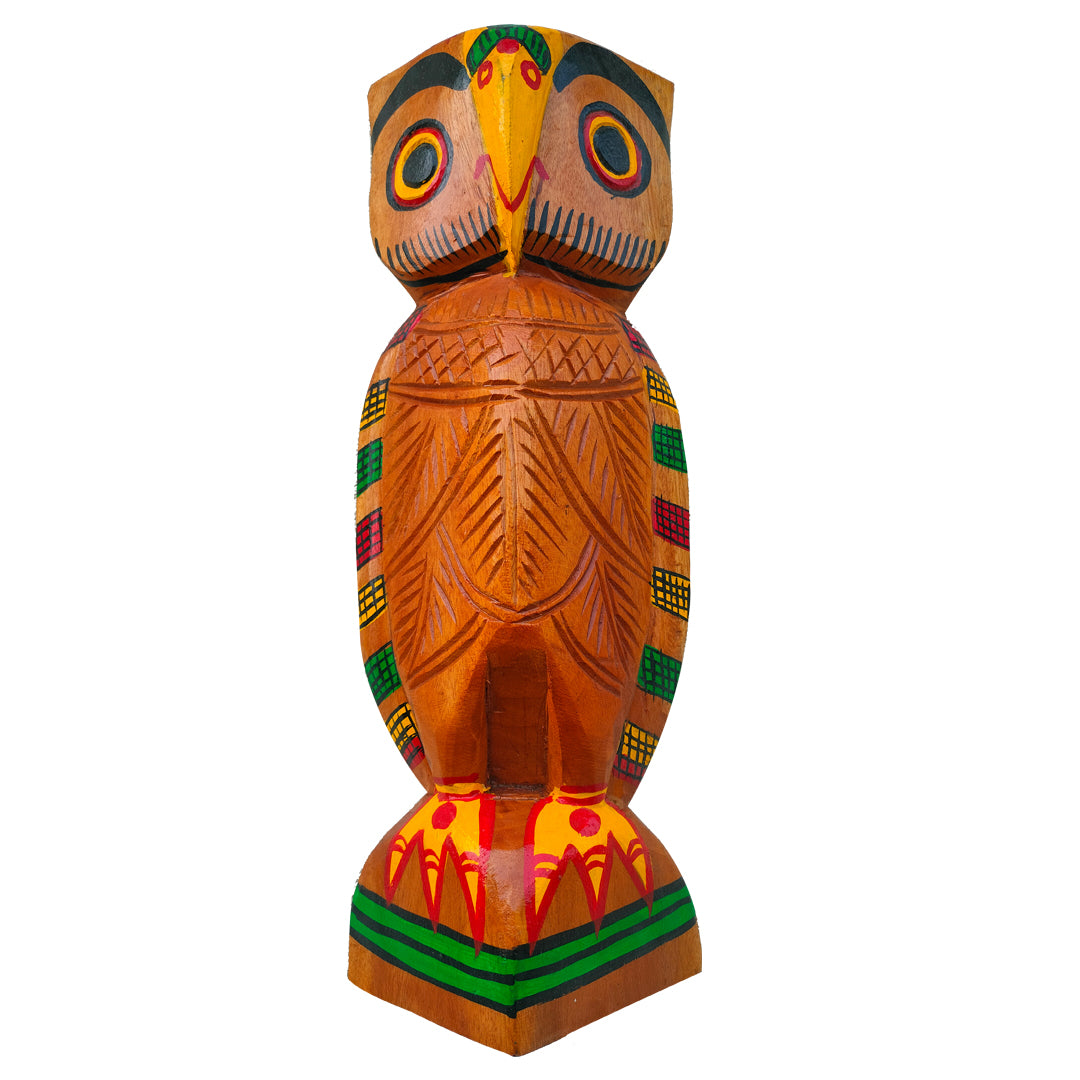 Craftooba Wooden Hand Carving Bird Owl Sculpture | Table Top Decore | Home Decore | Wooden Sculpture | Wooden Hand Carving Decore |