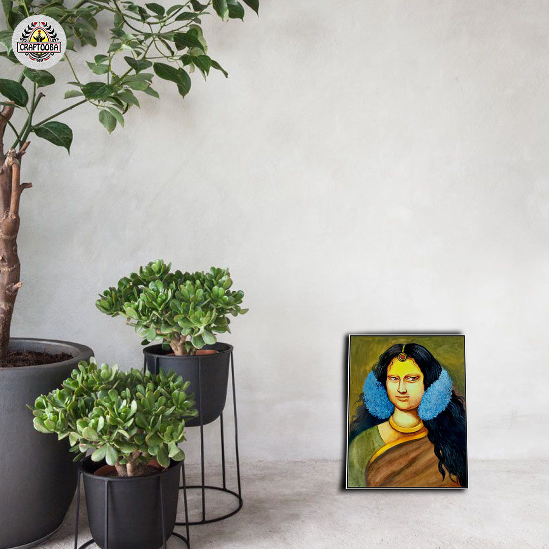 Craftooba Canvas Monalisa Inspired Indian Painting | Canvas | Stretched Canvas