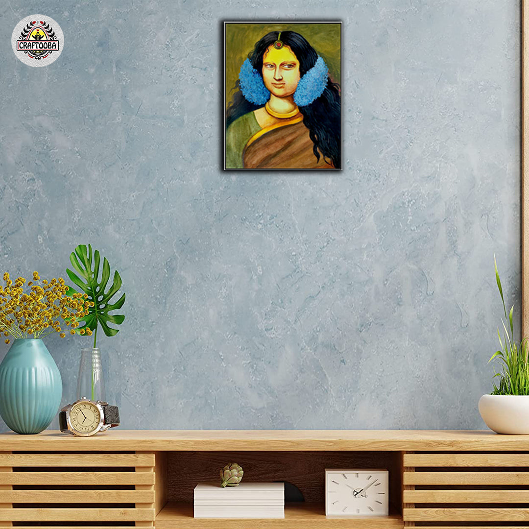 Craftooba Canvas Monalisa Inspired Indian Painting | Canvas | Stretched Canvas