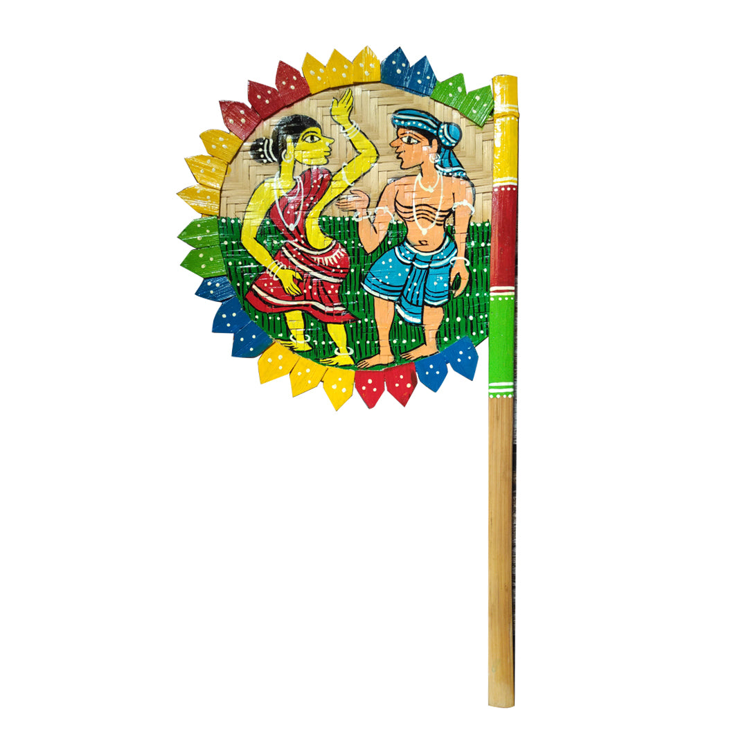 Craftooba Hand Painted bamboo made hand fan (hatpakha) for home decor & festival | Handmade & handpainted Beautiful Traditional Hand Fan for Cool Air & Home Decor and Travel Use