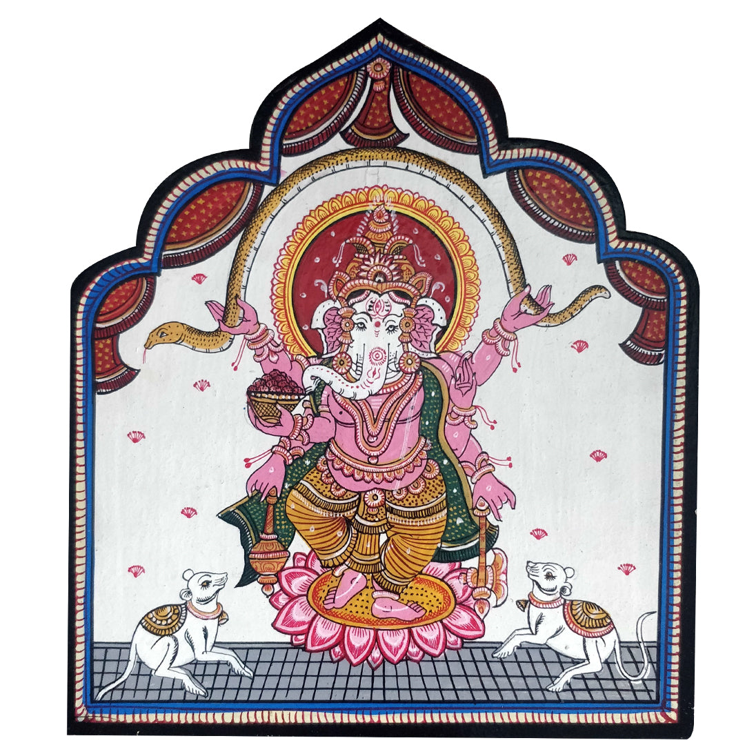 Wooden Hand painted and hand crafted decorative wall plate Ganesha | wall hangings | wall decor | Home Decor | Office Decor |