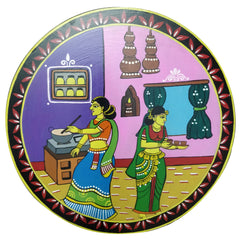 Wooden Hand painted and hand crafted decorative wall plates with Two women in kitchen | wall hangings, wall decor | Home Decor, Office Decor |