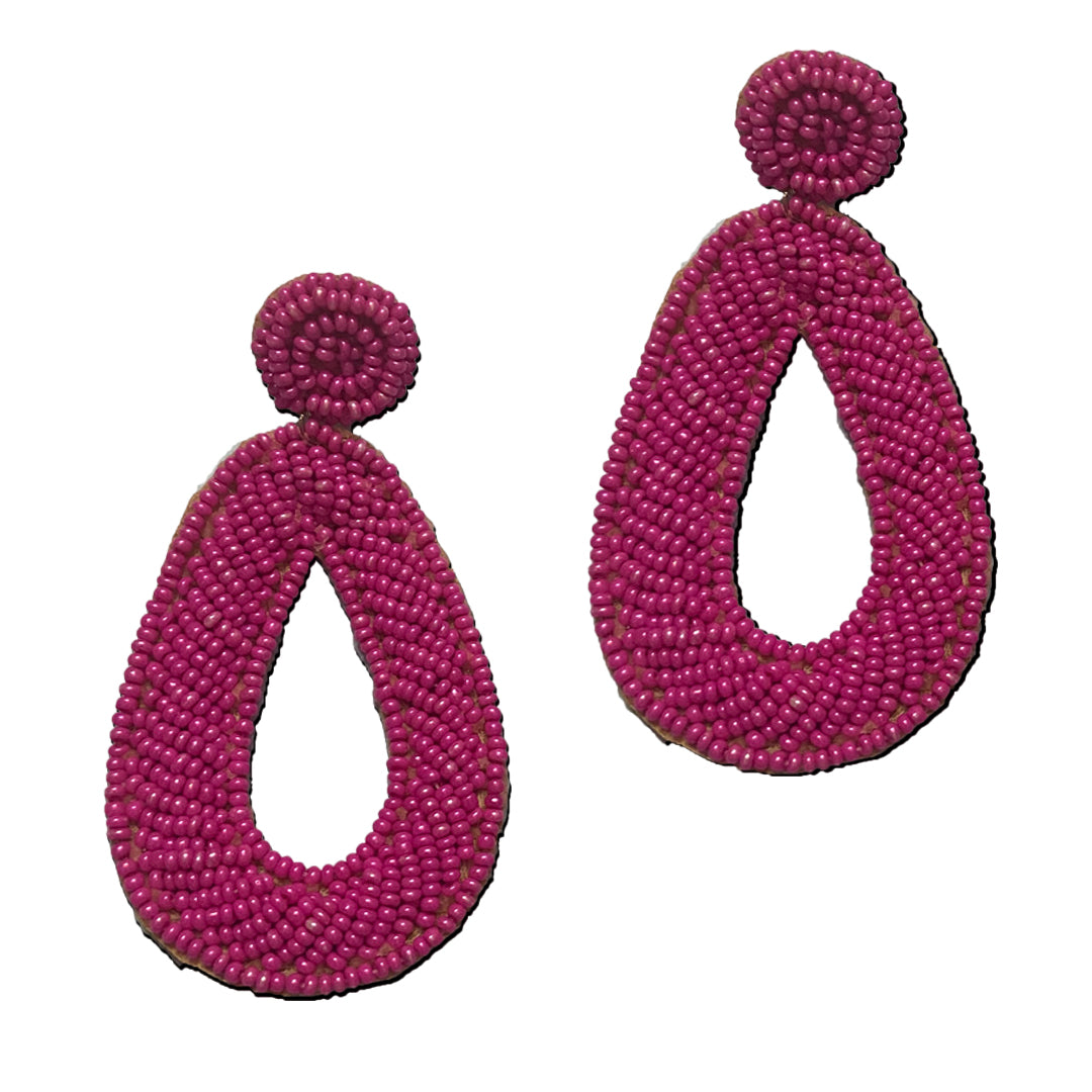 Craftooba Pink Coloured Beaded Earings Length: 9 cm, Breadth: 5 cm | Earings | Jewellery | Beads Jewellery | Fashion |