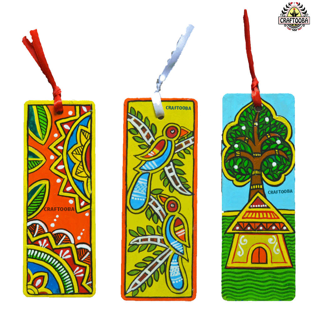 Pack of 3 original hand painted bookmarks (MDF)